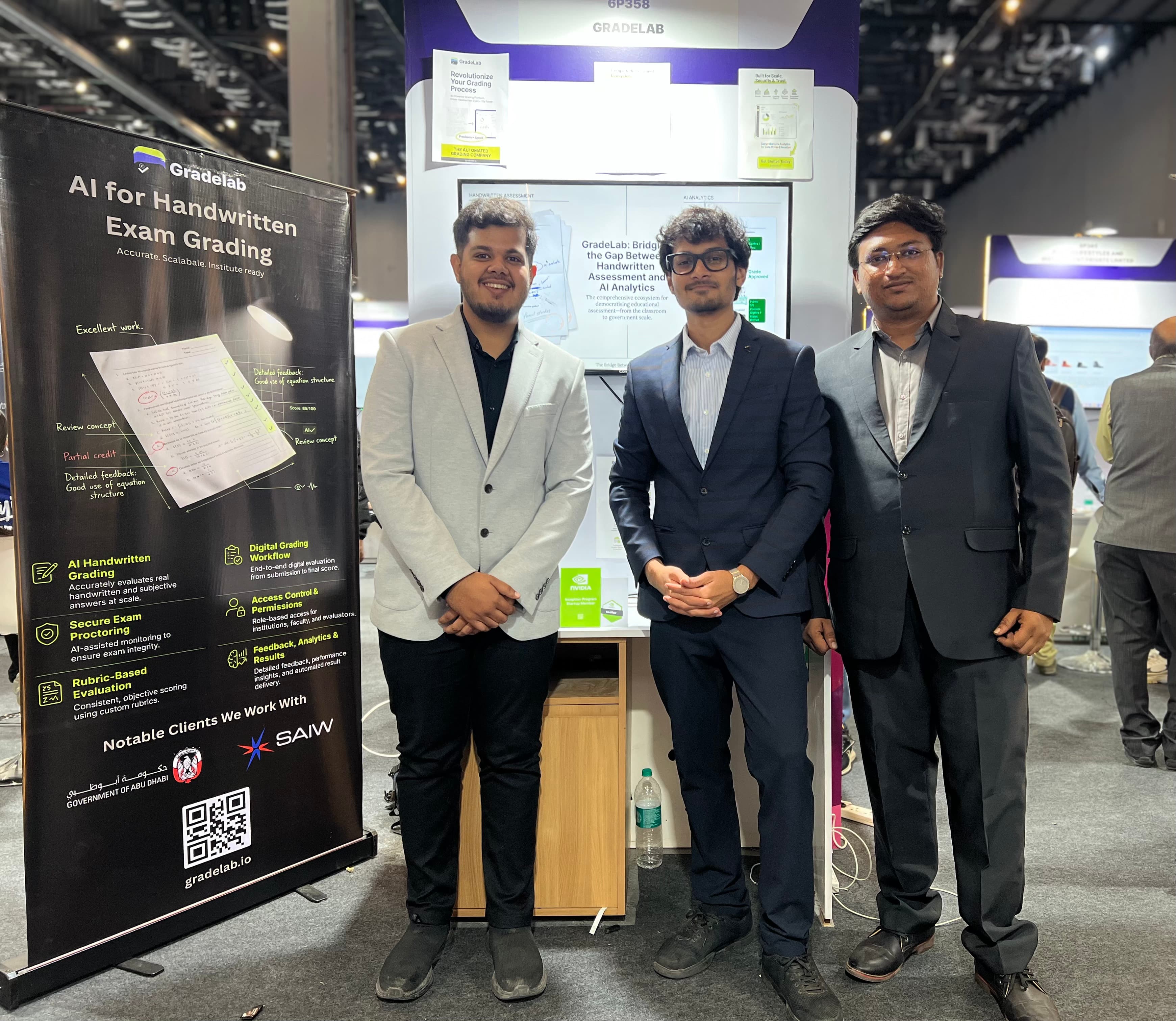 GradeLab team at India AI Impact Summit 2026 - Bharat Mandapam, New Delhi