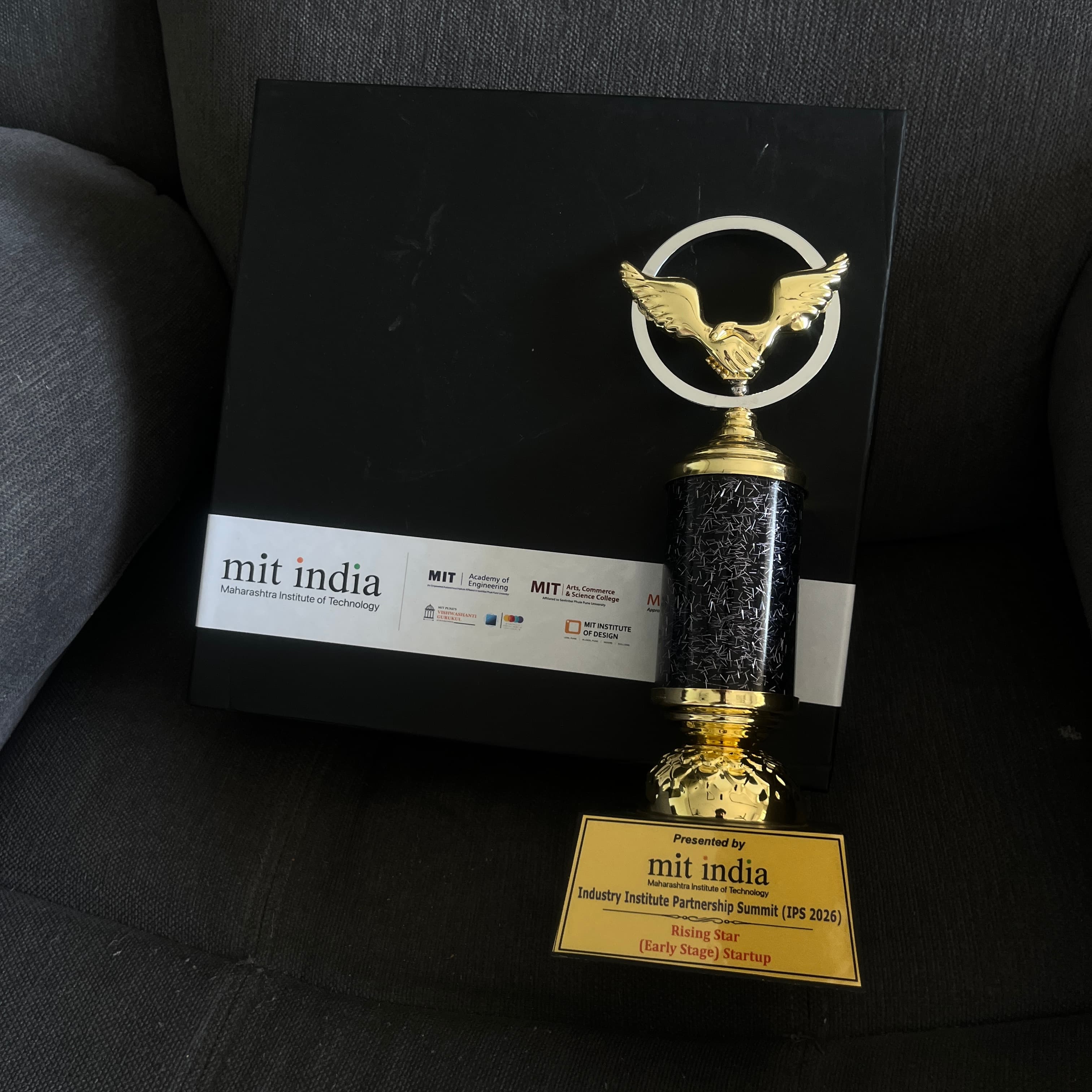 Rising Star Early Stage Startup Award Trophy - MIT India IPS 2026
